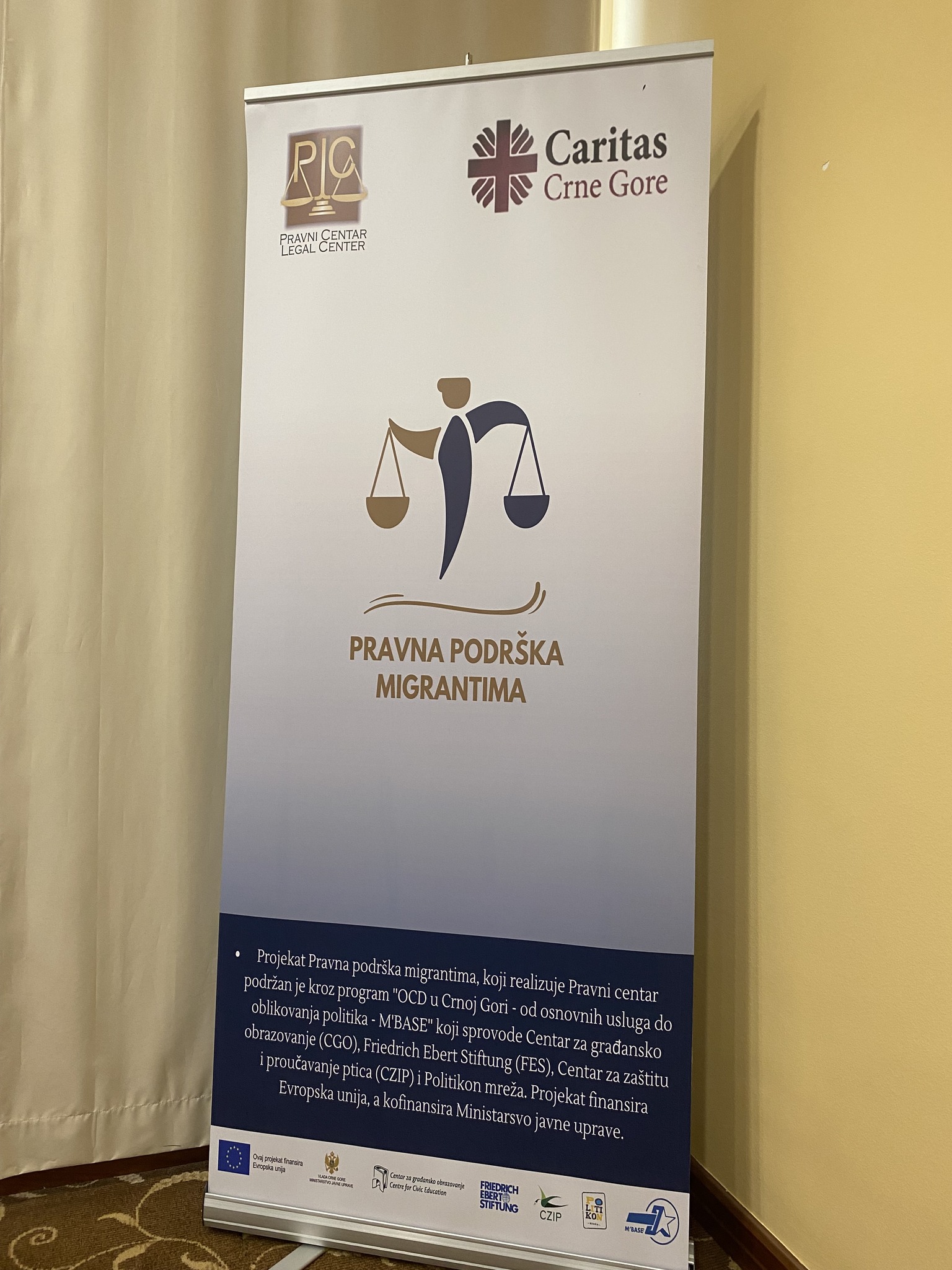 Održana dvodnevna radionica  na temu „Izazovi u primjeni Zakona o međunarodnoj i privremenoj zaštiti stranaca u Crnoj Gori“ u okviru projekta „Pravna podrška migrantima“ koju realizuje Pravni centar u partnerstvu sa Caritasom Crne Gore