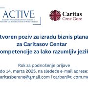 Otvoren poziv za izradu biznis plana  za Caritasov Centar   kompetencije za lako razumljiv jezik