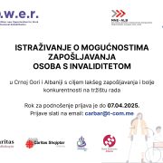 Objavljen poziv za istraživanje o mogućnostima zapošljavanja osoba sa invaliditetom