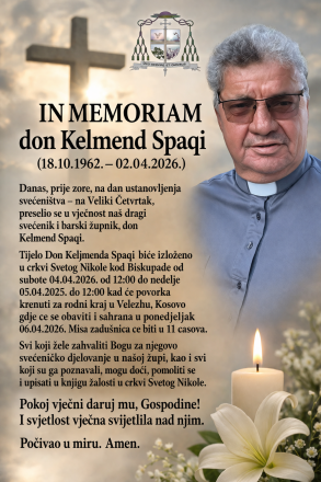IN MEMORIAM don Kelmend Spaqi (18.10.1962. – 02.04.2026.)