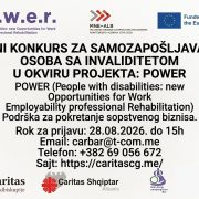 Javni Konkurs za samozapošljavanje u okviru projekta ,,POWER”