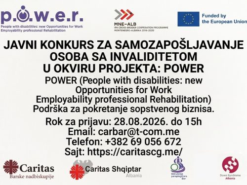 Javni Konkurs za samozapošljavanje u okviru projekta ,,POWER”